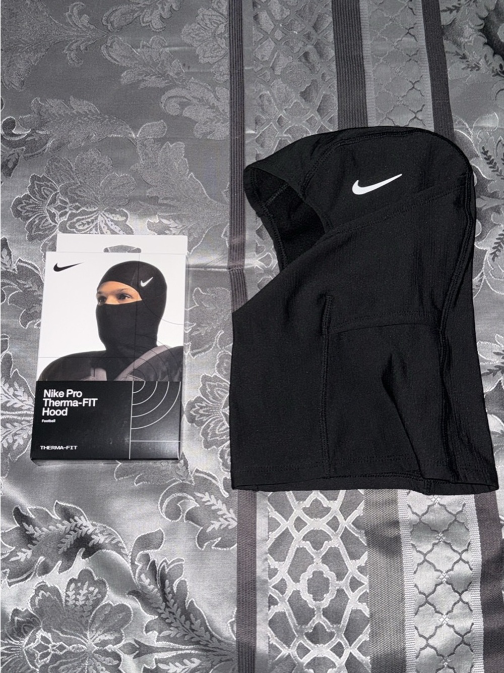 Nike Black Therma-FIT Balaclava Hood with White Swoosh